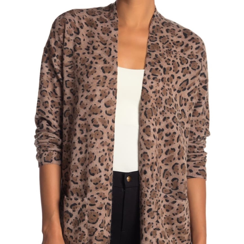 M Magaschoni Women's Leopard Cashmere Cardigan